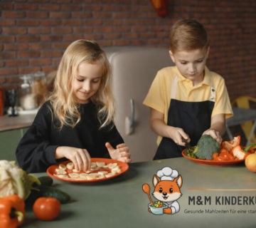 Kinder bereiten gesunde Mahlzeiten vor – Kindergarten Essen Lieferung in Wien mit frischen Zutaten