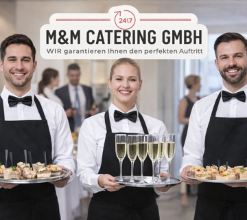 Personaldienstleistung Wien – professionelles Servicepersonal von M&M Catering bei Event mit Getränken und Fingerfood